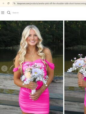 Off The Shoulder Tulle Short Homecoming Dresses. size 0, Pink, by KissProm